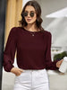 Blusa Feminina Manga Longa Elegante Gola Redonda