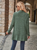 Cardigan Feminino Alongado com Bolsos Frontais