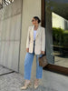 Blazer Feminino Alfaiataria Sofisticado com Abotoamento Duplo