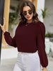 Blusa Feminina Manga Longa Elegante Gola Redonda