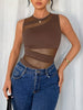 Body Feminino Vazado com Recortes Geométricos