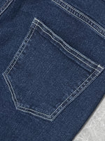 Calça Jeans Feminina Wide Leg Cintura Alta Azul Escuro