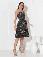 Vestido Midi Floral com Bojo e Alça Ajustável Feminino