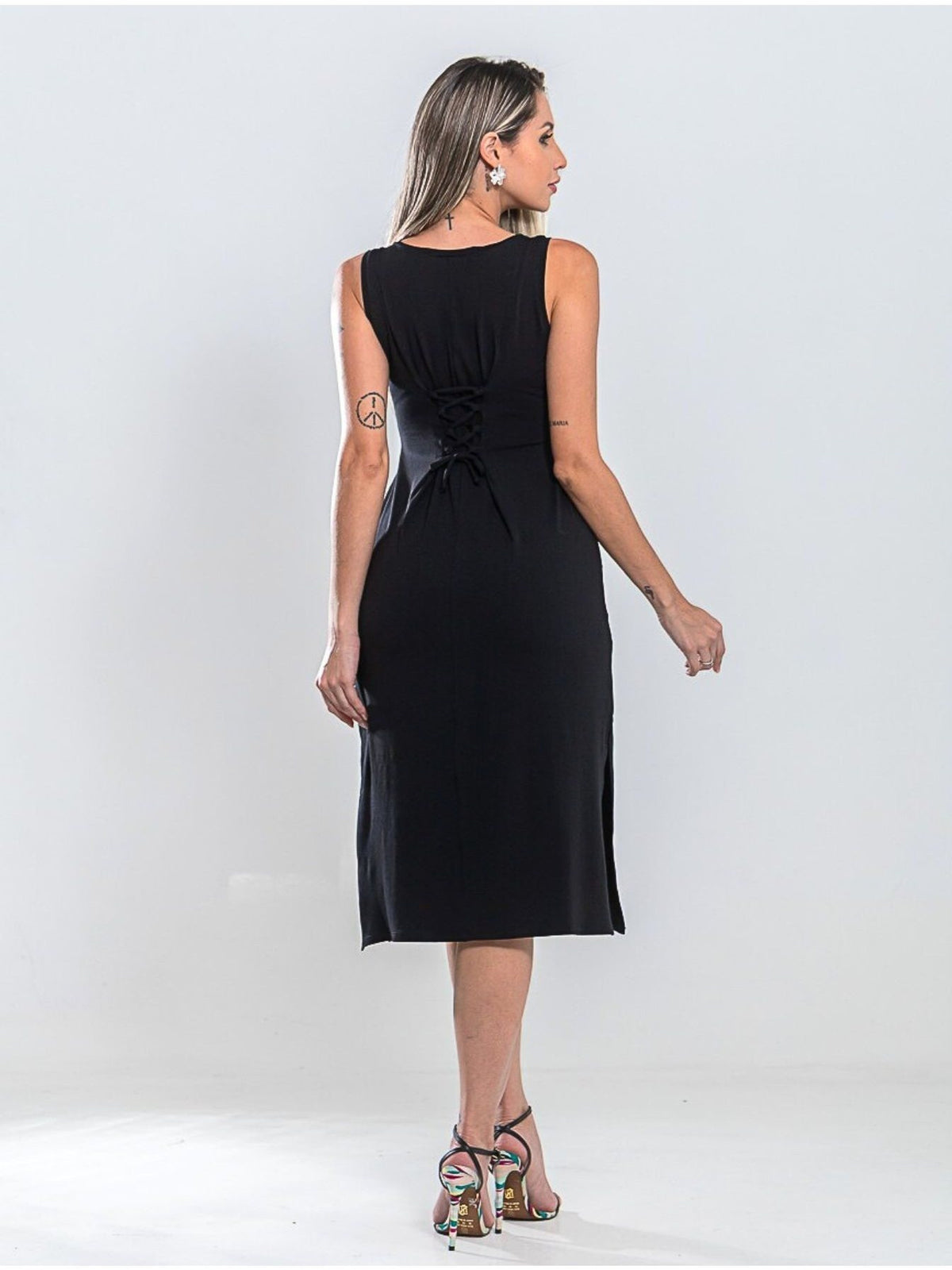 Vestido Midi Regata com Ajuste nas Costas Feminino