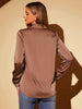 Camisa Feminina Cetim Manga Longa Social Elegante