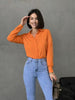 Camisa Feminina Manga Longa Gola Colarinho Lisa