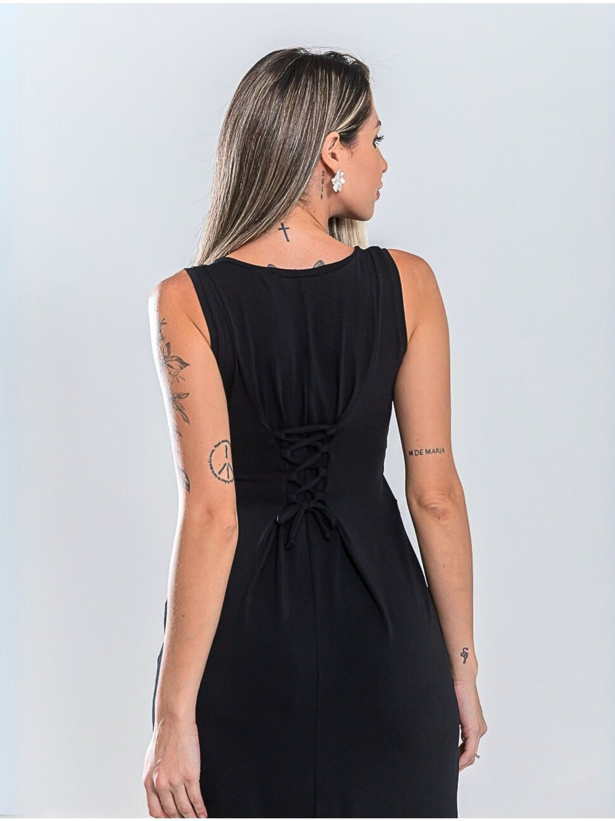 Vestido Midi Regata com Ajuste nas Costas Feminino