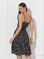 Vestido Midi Floral com Bojo e Alça Ajustável Feminino
