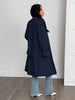 Casaco Trench Feminino Longo Dupla Abotoadura Elegante Inverno