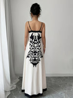 Vestido Longo Floral com Alça Fina Elegante para Festa