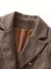 Blazer Feminino Xadrez com Abotoadura Dupla Elegante