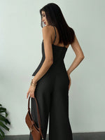 Conjunto Feminino 2 Peças com Top Assimétrico e Calça Pantalona