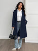 Casaco Trench Feminino Longo Dupla Abotoadura Elegante Inverno