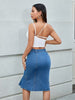 Saia Jeans Midi Sereia Feminina com Elasticidade