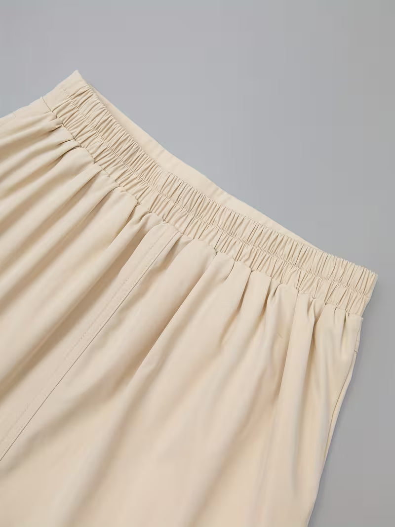 Saia Midi Feminina Evasê com Botões Frontais