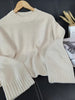 Suéter Feminino de Malha Manga Longa com Punho Amplo Elegante