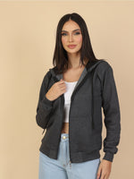 Moletom Feminino com Capuz e Zíper Casual Confortável com Bolsos