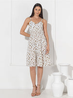 Vestido Midi Floral com Bojo e Alça Ajustável Feminino