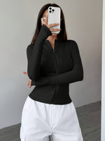 Cardigã Feminino de Malha Manga Longa Ajustado Elegante