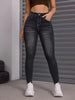 Calça Jeans Skinny Feminina Cintura Alta Alta Elasticidade