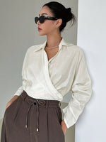 Blusa Feminina Chiffon Manga Longa Elegante Fluida