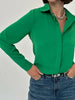 Camisa Feminina Manga Longa Gola Colarinho Lisa