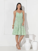 Vestido Midi Floral com Bojo e Alça Ajustável Feminino