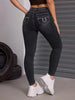 Calça Jeans Skinny Feminina Cintura Alta Alta Elasticidade