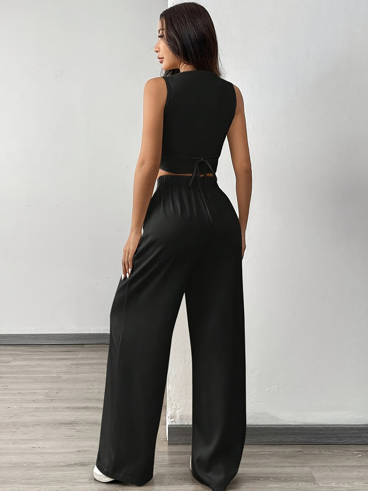 Conjunto Feminino 2 Peças Top com Botões e Calça Social