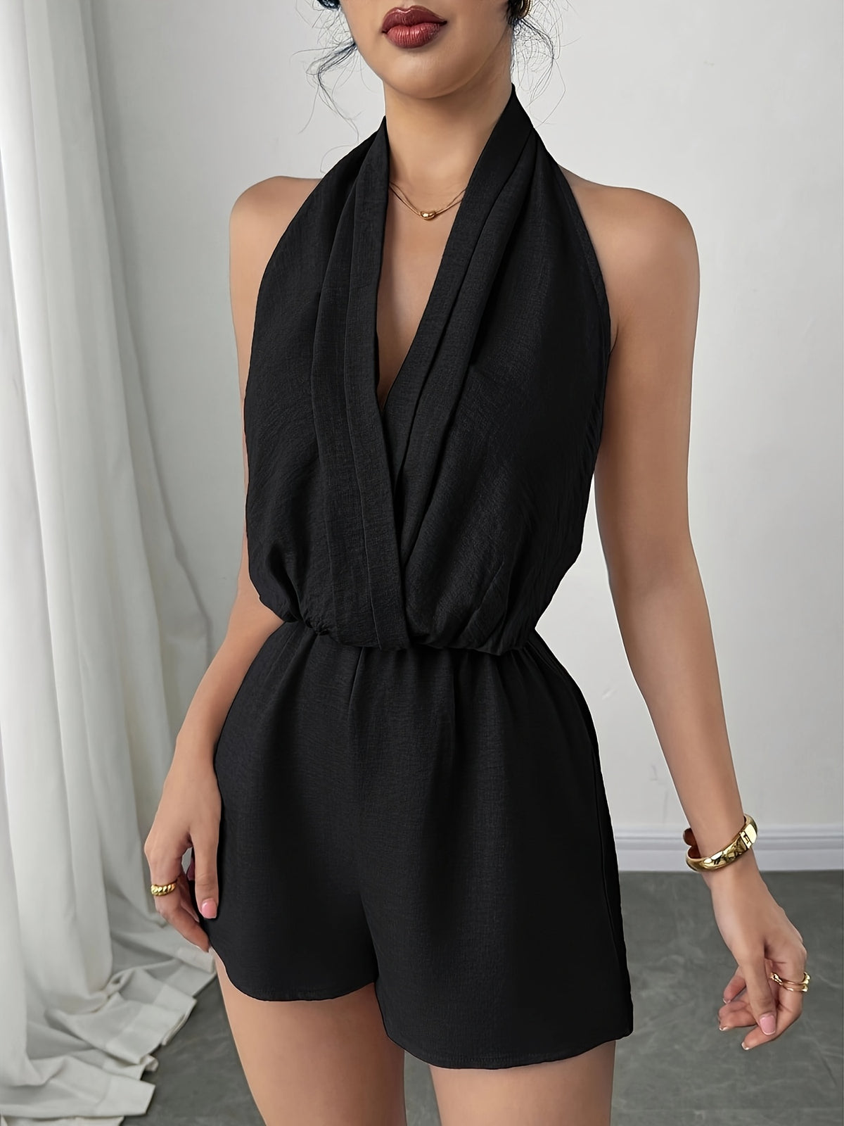 Macacão Feminino Elegante Sem Costas Sofisticado