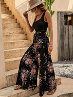 Macacão Feminino Floral Cintura Alta Elegante