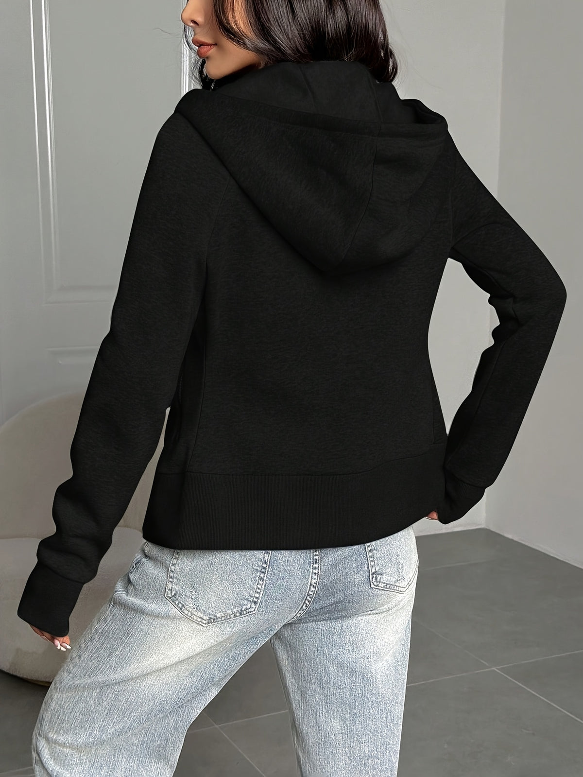 Moletom Feminino com Capuz Casual Confortável Manga Longa