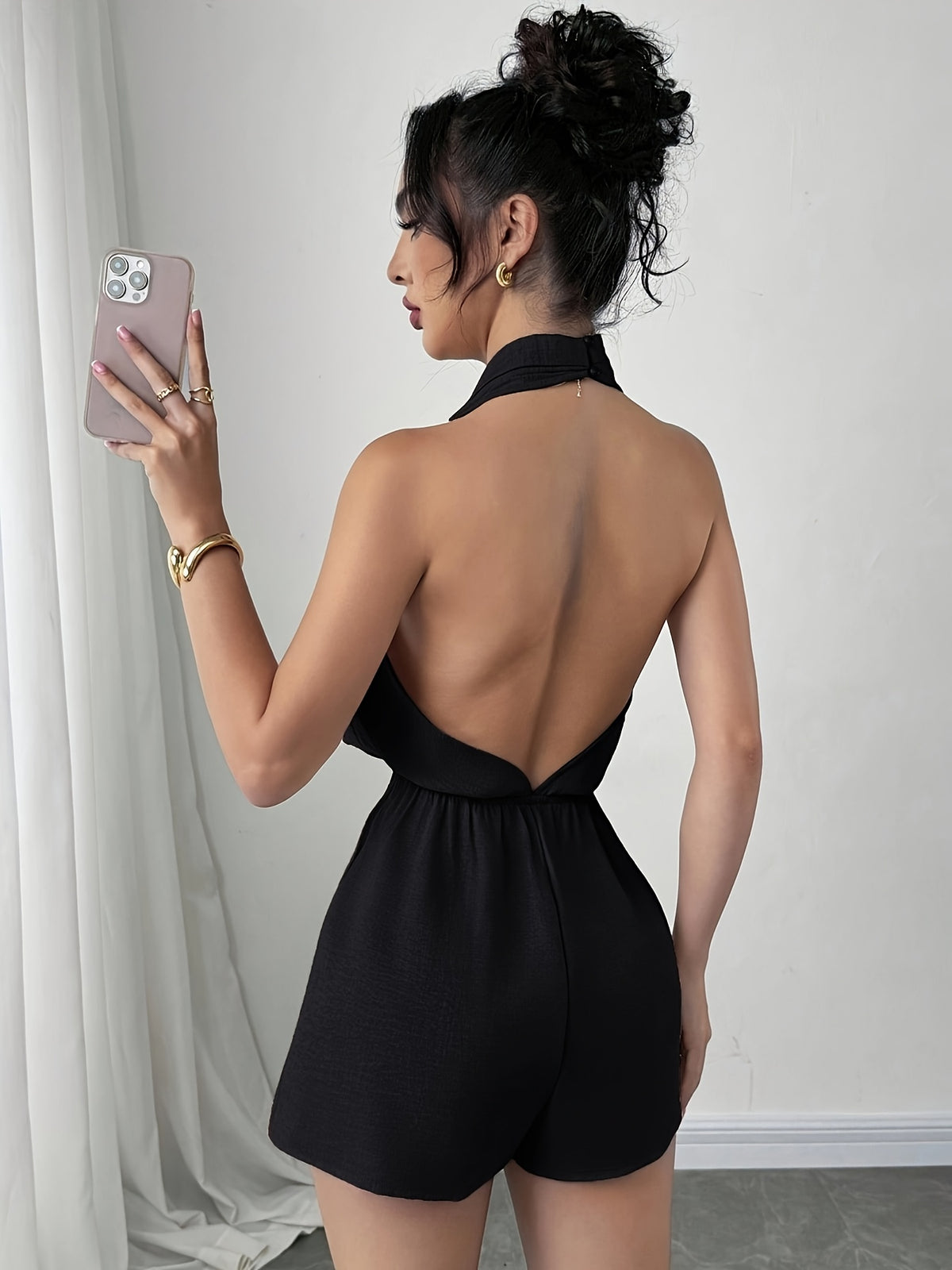 Macacão Feminino Elegante Sem Costas Sofisticado