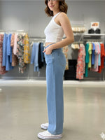 Calça Jeans Feminina Pantalona Cintura Alta