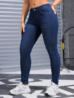 Calça Jeans Feminina Skinny Cintura Alta com Elasticidade