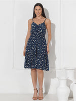 Vestido Midi Floral com Bojo e Alça Ajustável Feminino