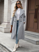 Casaco Feminino Longo de Abotoamento Duplo para Inverno