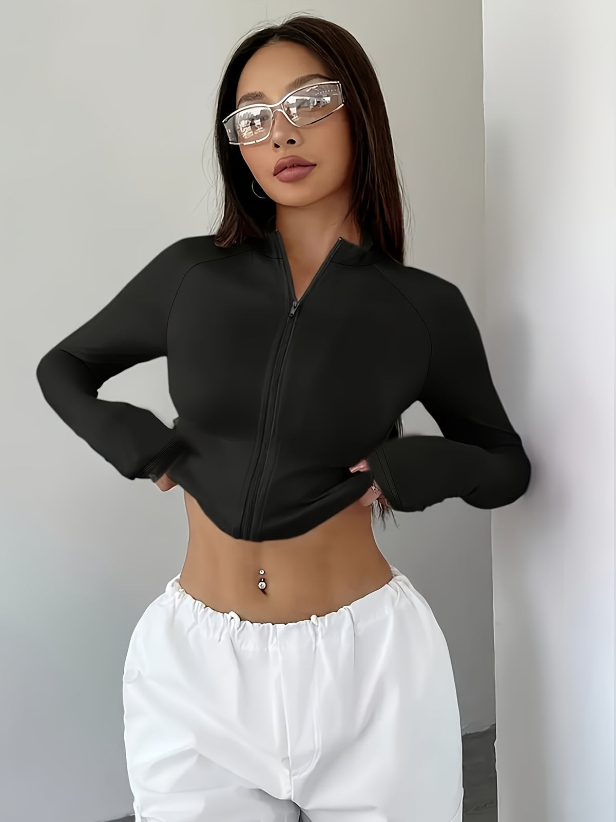 Cardigã Feminino de Malha Manga Longa Ajustado Elegante