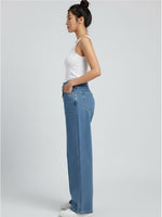 Calça Jeans Feminina Pantalona Cintura Alta