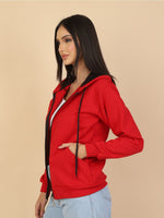 Moletom Feminino com Capuz e Zíper Casual Confortável com Bolsos