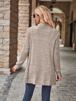 Cardigan Feminino Alongado com Bolsos Frontais