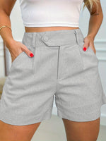 Short Alfaiataria Feminino Clássico Cintura Alta