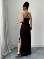 Vestido Longo Elegante com Costas Cruzadas e Alças Finas