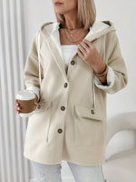 Casaco Feminino Elegante com Capuz e Bolsos para Inverno