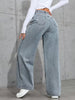 Calça Jeans Feminina Cintura Alta Corte Reto Elegante