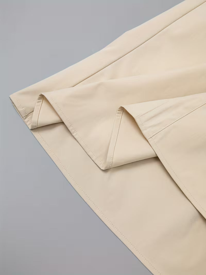 Saia Midi Feminina Evasê com Botões Frontais