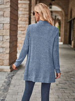 Cardigan Feminino Alongado com Bolsos Frontais