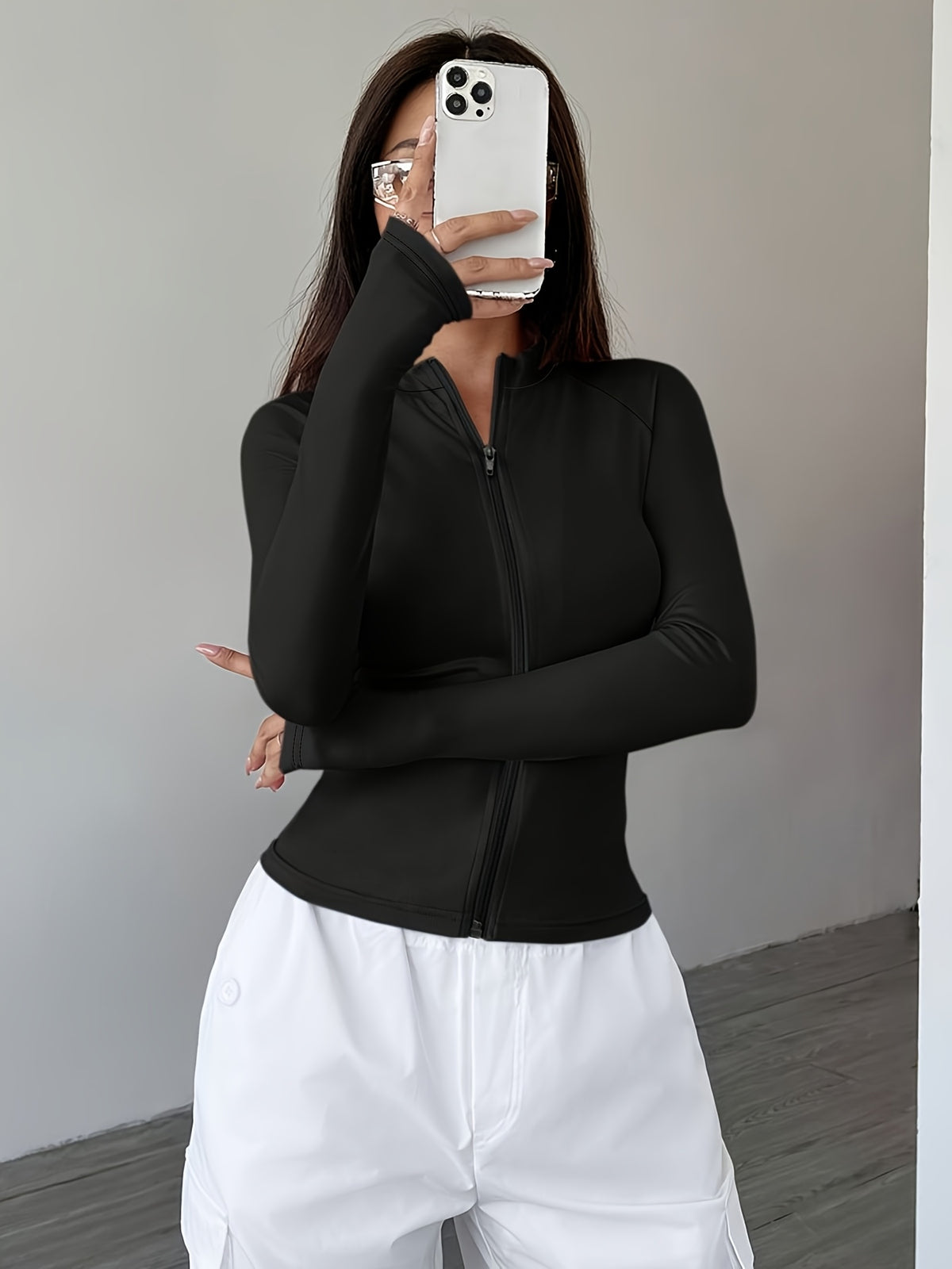 Cardigã Feminino de Malha Manga Longa Ajustado Elegante
