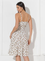 Vestido Midi Floral com Bojo e Alça Ajustável Feminino