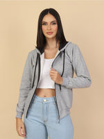 Moletom Feminino com Capuz e Zíper Casual Confortável com Bolsos